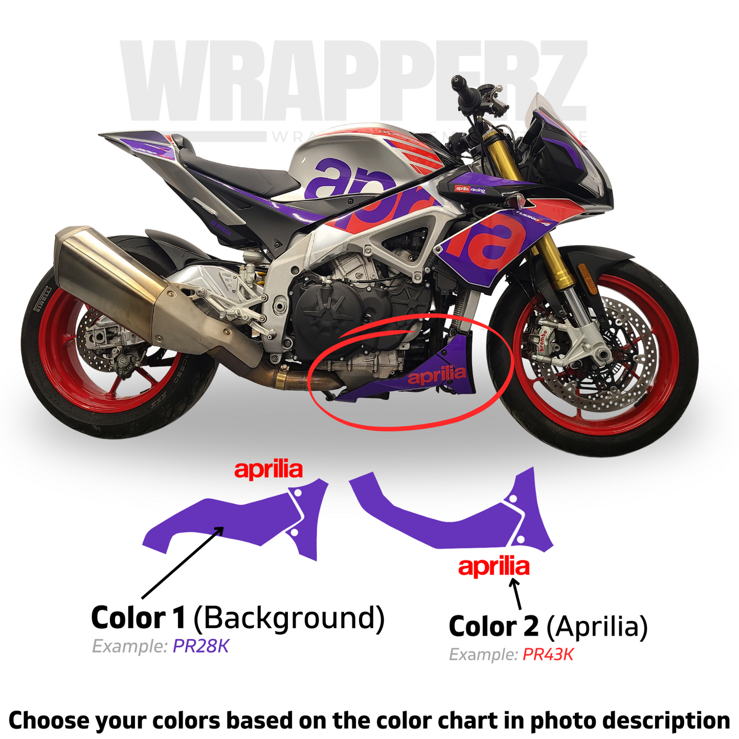 kit graphique pour Aprilia Tuono v4 1100 rr (Belly Pan)