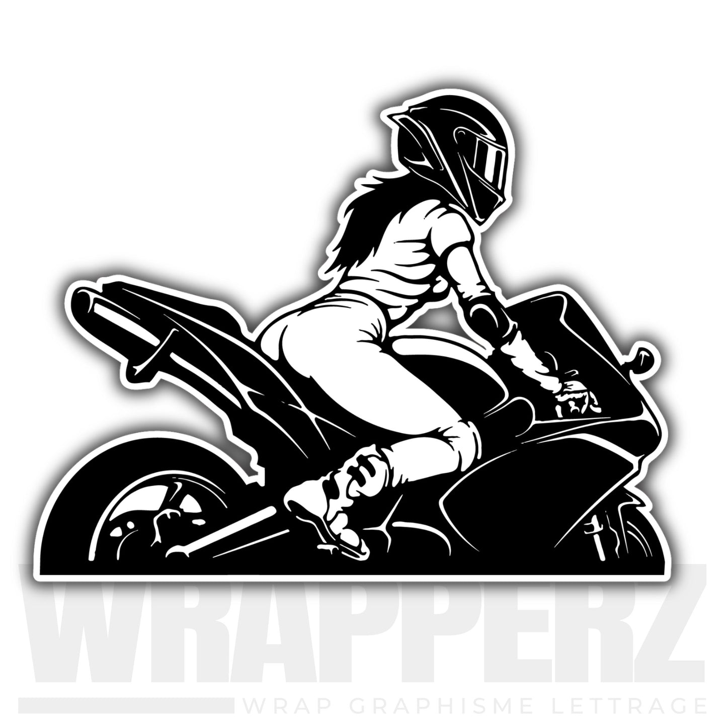 Sticker - motorcycle girl