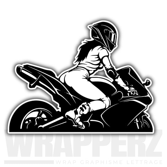 Sticker - motorcycle girl